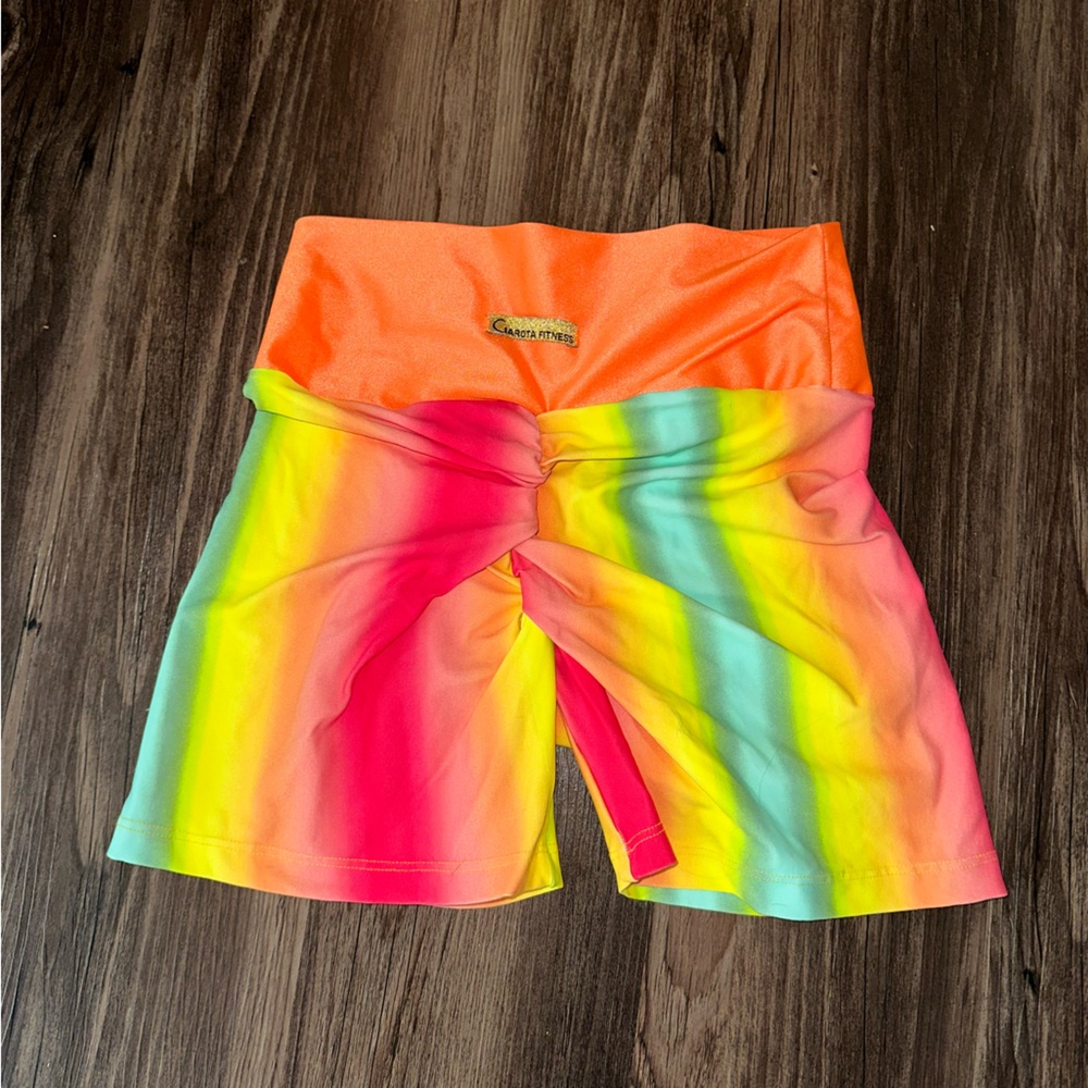 Rainbow workout shorts